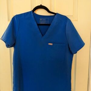 Women's one pocket Catarina scrub top- royal blue